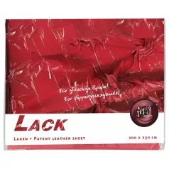 Lakenspread - laklederen hoeslaken - rood - 200x230cm