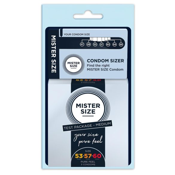 Mister Size Condoom Testpakket met Penis Maatmeter - 3 stuks