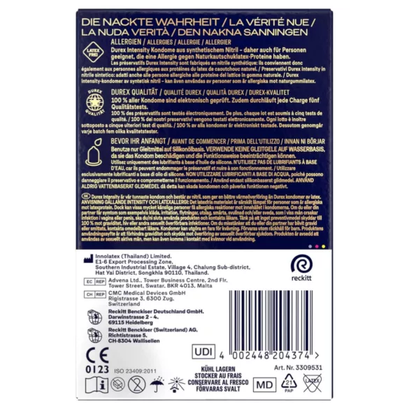 Durex Intensity - condooms - ultra dun, latexvrij - 20 stuks