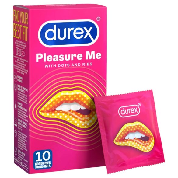 Durex Pleasure Me - geribbelde en gestippelde condooms (10 stuks)