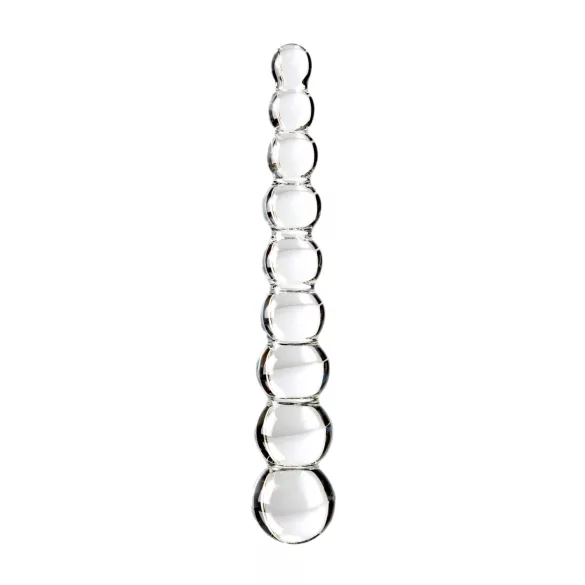 Icicles No. 2 - glazen dildo met bolletjes - transparant