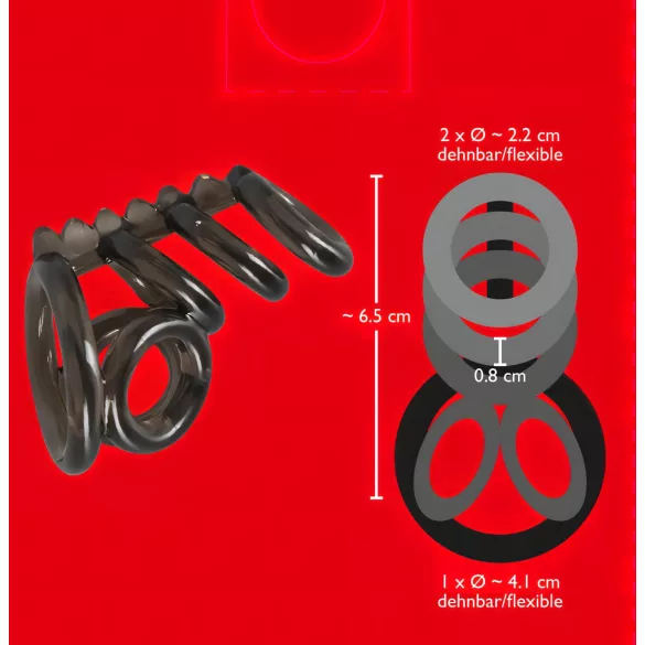 Bad Kitty - penis- en balzakring - met nopjes