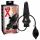 Late X opblaasbare grote anale plug (zwart)
