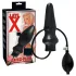 Late X opblaasbare grote anale plug (zwart)