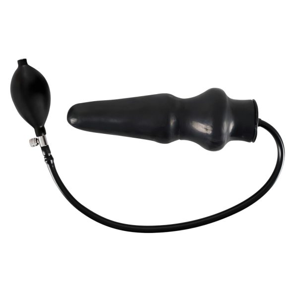 LATEX - opblaasbare grote buttplug - zwart