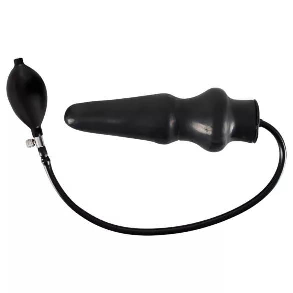 Late X opblaasbare grote anale plug (zwart)