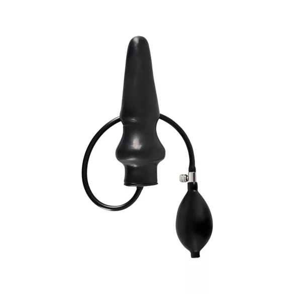 LATEX - opblaasbare grote buttplug - zwart
