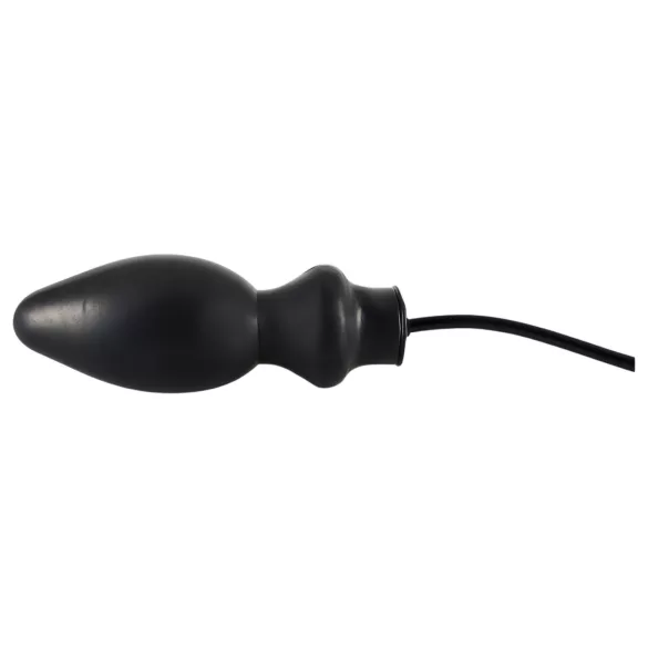 Late X opblaasbare grote anale plug (zwart)