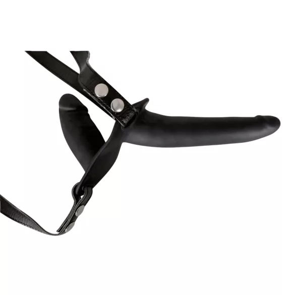 You2Toys - opzetbaar siliconen dildo-duo (zwart)