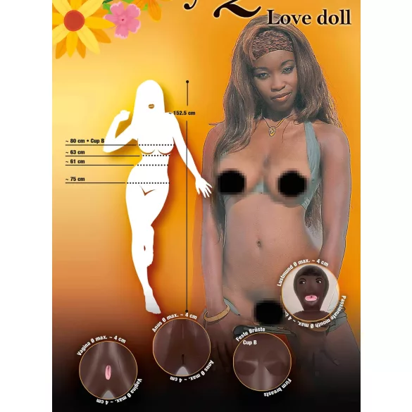 You2Toys - Opblaaspop vrouw - Zwart - sekspop