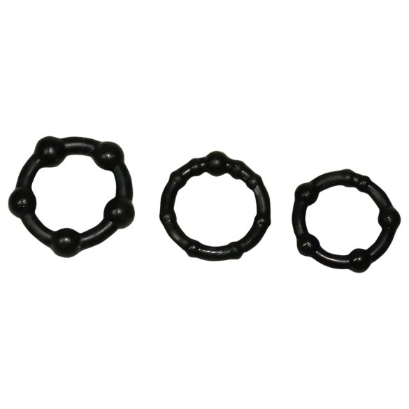 You2Toys - Blijf hard! Cockring set - zwart (3st)