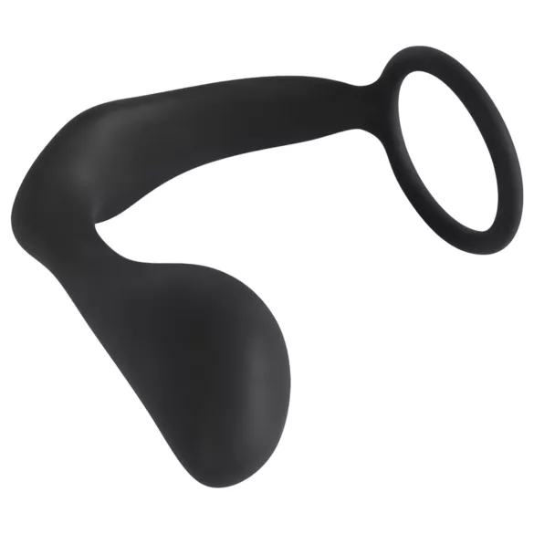 Black Velvets - anale plug met penisring - siliconen - zwart
