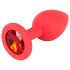 Kleurrijke JOY - siliconen buttplug - klein (rood)