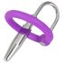 Penisplug - siliconen eikelring met urethra plug (paars-zilver)