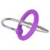 Penisplug - siliconen eikelring met urethra plug (paars-zilver)