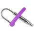 Penisplug - siliconen eikelring met urethra plug (paars-zilver)