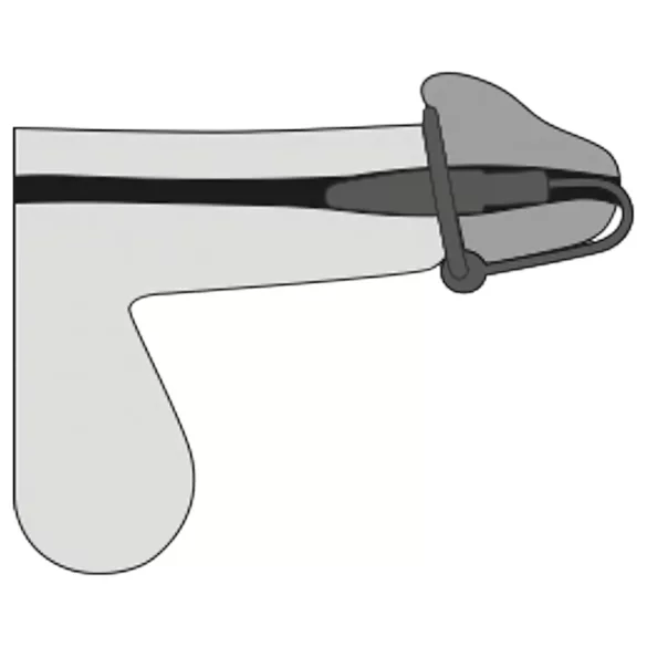 Penisplug - siliconen eikelring met conische dilatator (paars-zilver)