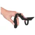 Black Velvets - anaal dildo met penis- en balring - siliconen - zwart