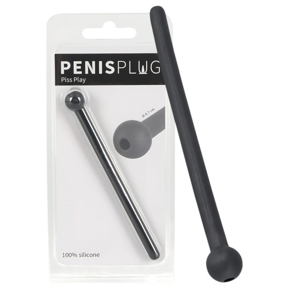 Piss Play Dilator - holle siliconen urethra spreader (zwart)
