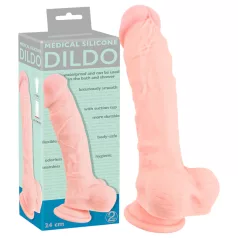 Medical - siliconen dildo - realistisch - 24cm - huidkleurig