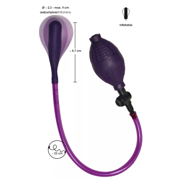 Bad Kitty - opblaasbare buttplug latex - paars