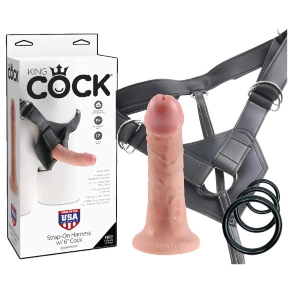King Cock Strap-on 6 - verstelbare dildo - natuurkleur
