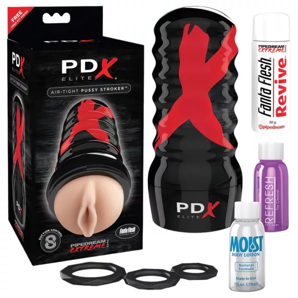 PDX Elite - kunstmatige vagina - handmatig zuigen - huidkleurig