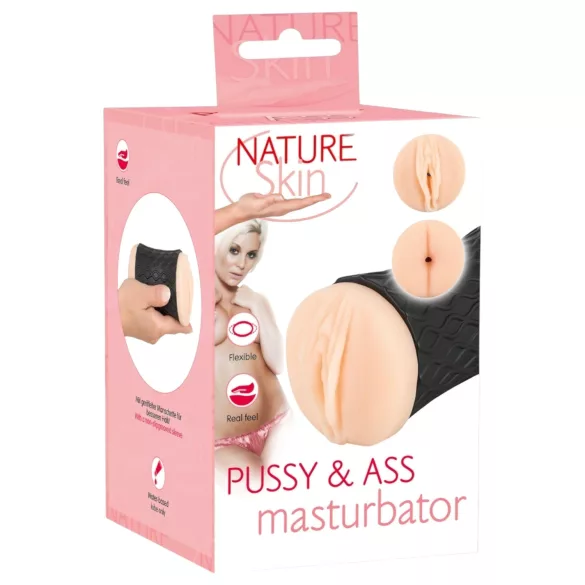 Nature Skin - masturbator vagina en anus - realistisch - huidskleur/zwart