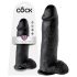 King Cock 12 met ballen grote dildo (30 cm) - zwart