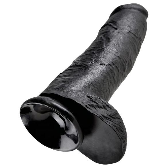 King Cock 12 met ballen grote dildo (30 cm) - zwart