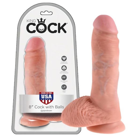 King Cock 8 met ballen dildo (20 cm) - natuurgetrouw