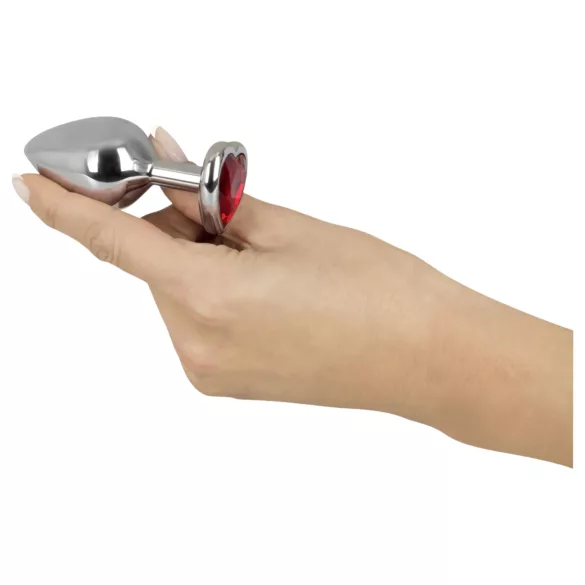 You2Toys - Diamond - 85 g aluminium anaalplug (zilver-rood)