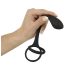 Black Velvet - slanke anal dildo met penis- en ballenring (zwart)