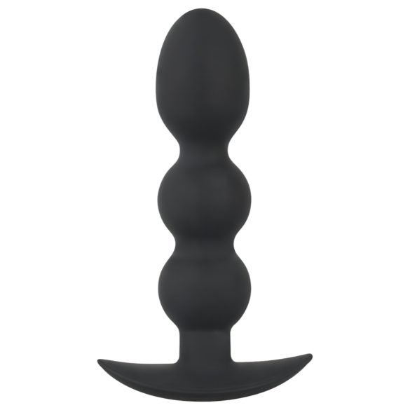 Black Velvets - anaal plug met gewicht en bolletjes - 145g - zwart