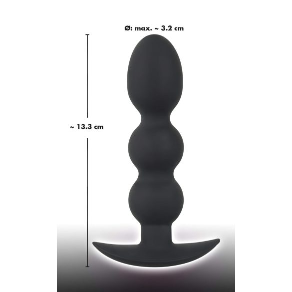 Black Velvets - anaal plug met gewicht en bolletjes - 145g - zwart