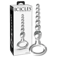 Icicles No. 67 - glazen dildo met bolletjes - transparant
