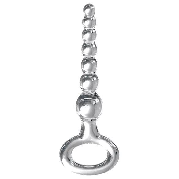Icicles No. 67 - glazen dildo met bolletjes - transparant