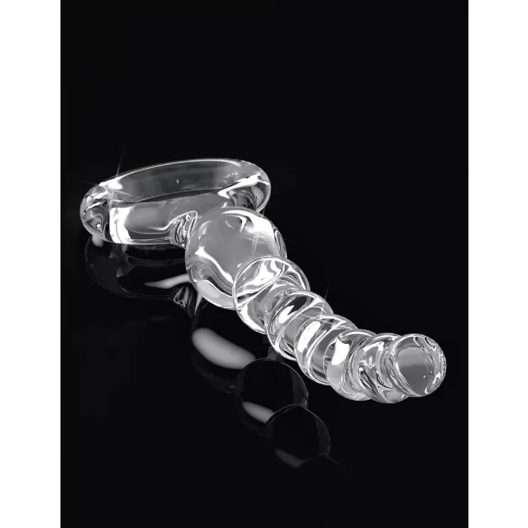 Icicles No. 67 - glazen dildo met bolletjes - transparant