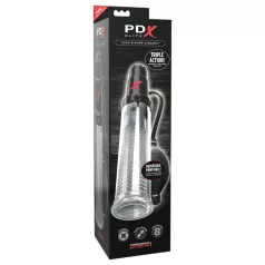 PDX Elite - penis pomp en masturbator 2-in-1 - transparant