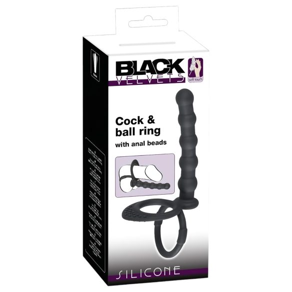 Zwarte Fluweel - Anaal dildo & Cockring (zwart)