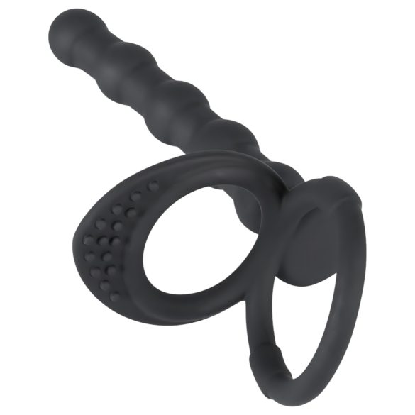 Black Velvets - penisring en anaal dildo - zwart