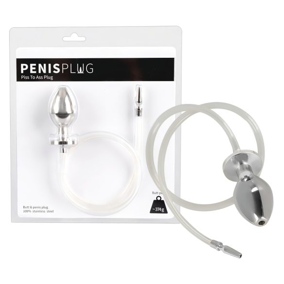 Piss to Ass Plug - holle anale plug met urinebuis dilator