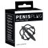 Penisplug - siliconen eikooikooi met urethrakegel (zwart)