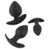 Black Velvet - silicone anaal plug set (3-delig) - zwart