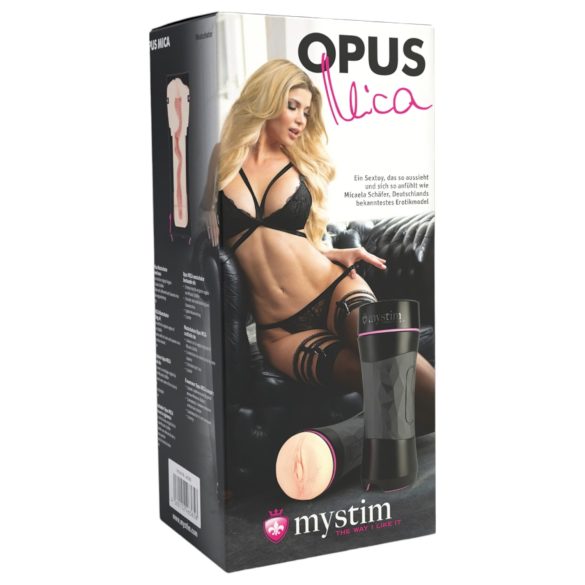 mystim OPUS Mica - realistische vaginamasturbator (natuurlijk-zwart)