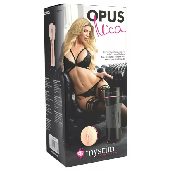 mystim OPUS Mica - realistische kunstvagina masturbator - huidkleur/zwart