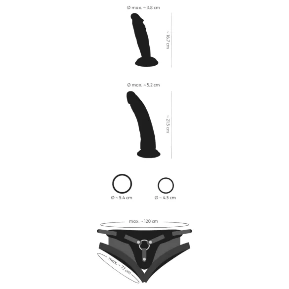 You2Toys - strap-on set - 2 dildo’s - verstelbare harnas