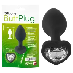 You2Toys - anaalplug - met witte steen - zwart