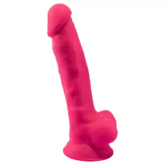 Silexd 7 - dildo met testikels en zuignap - 17,5 cm (roze)