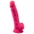 Silexd 7 - dildo met testikels en zuignap - 17,5 cm (roze)